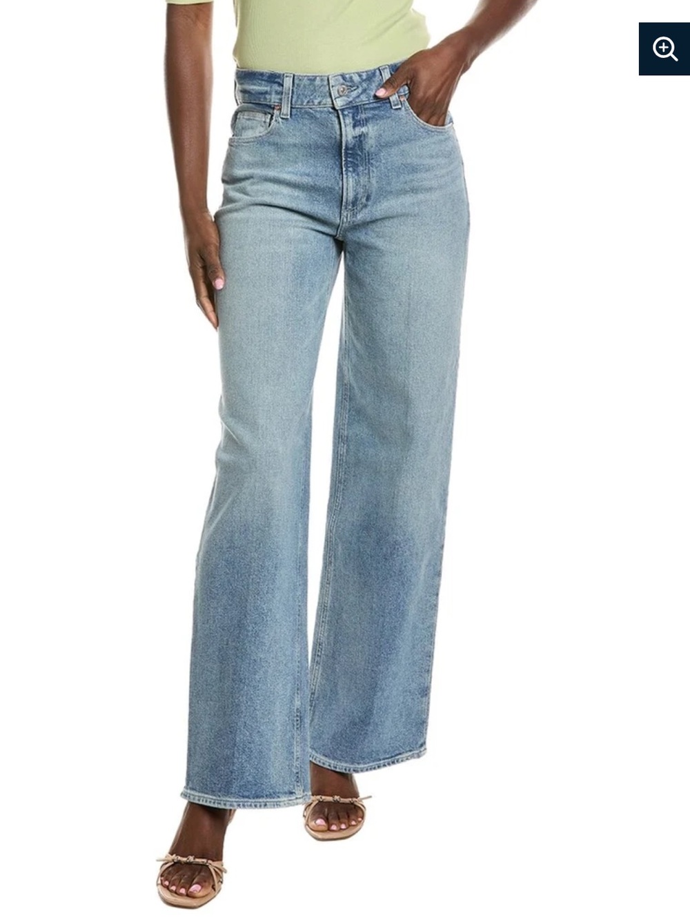 PAIGE Sasha 32” Wide Leg Jeans High Waisted Elevated Basics Tailored Casual Chic